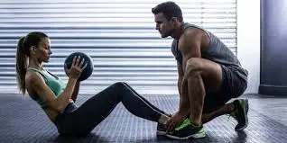 Couples working out